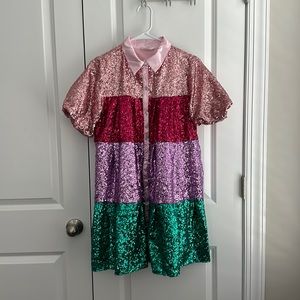 EUC Peach Love Eras Tour Sequin Tiered Dress